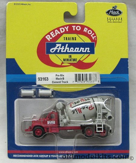 Athearn 1/87 Mack B Cement Truck Pre-Mix HO Scale, 93163 plastic model kit